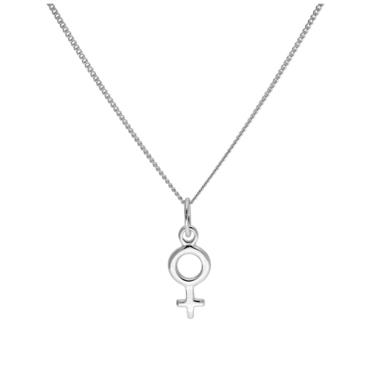 Small Sterling Silver Female Symbol Necklace 14 - 32 Inches
