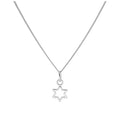 Tiny Sterling Silver Outline Star Necklace 14 - 32 Inches