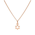 Tiny Rose Gold Plated Sterling Silver Outline Star Necklace 14 - 32 Inches