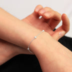 Sterling Silver Multi CZ Opal Birthstone Adjustable Bracelet