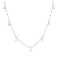 Sterling Silver Multi CZ Opal Birthstone Necklace 16+2 Inches