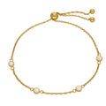 Gold Plated Sterling Silver Multi CZ Opal Adjustable Bracelet
