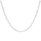 Sterling Silver Flat Long Cable Link Chain Necklace 18-22 Inch