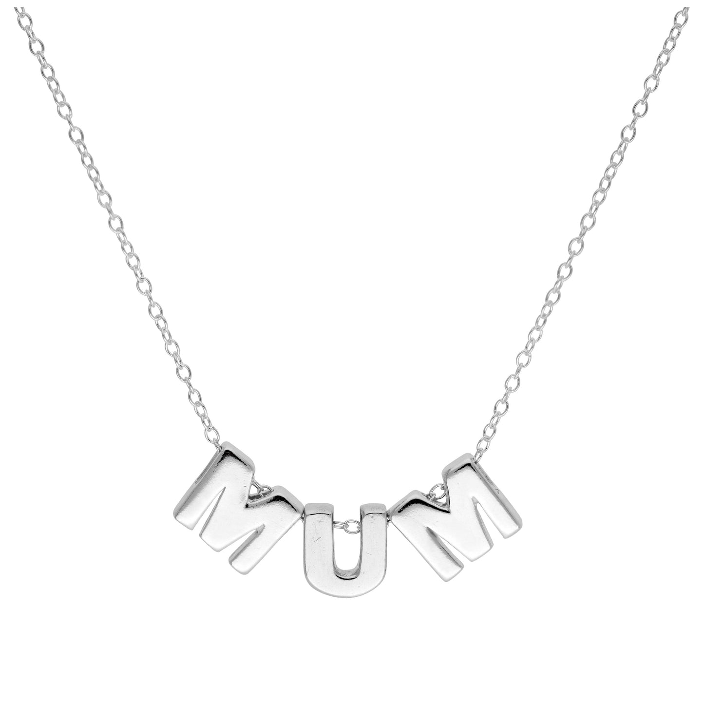 Sterling Silver MUM Threader Belcher Necklace 18 Inches