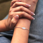 Sterling Silver Engravable ID Plate 7 - 8.5 Inches Bracelet
