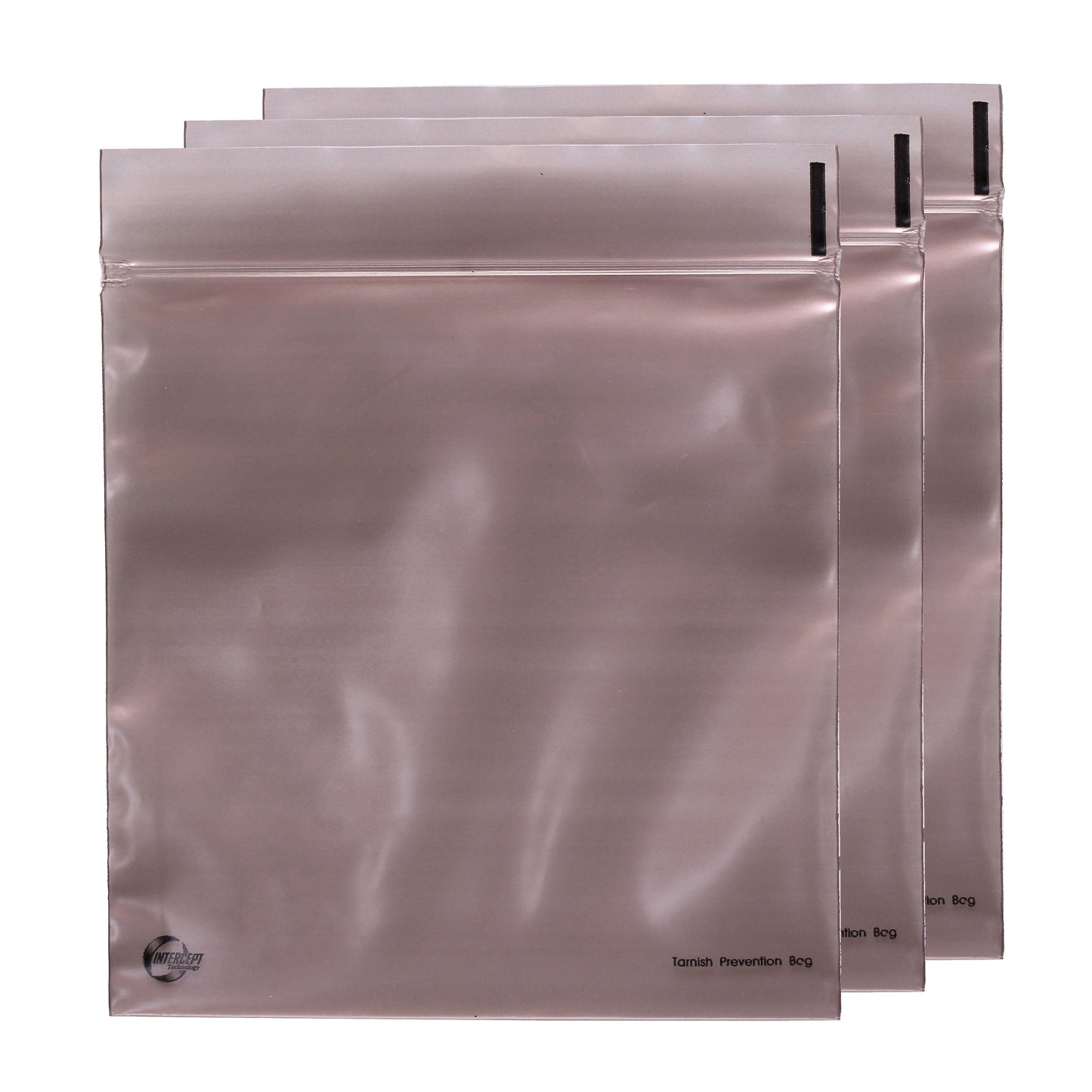 Anti Tarnish 6" x 6" Large Intercept' Zip-lock Bags (Pack of 3)