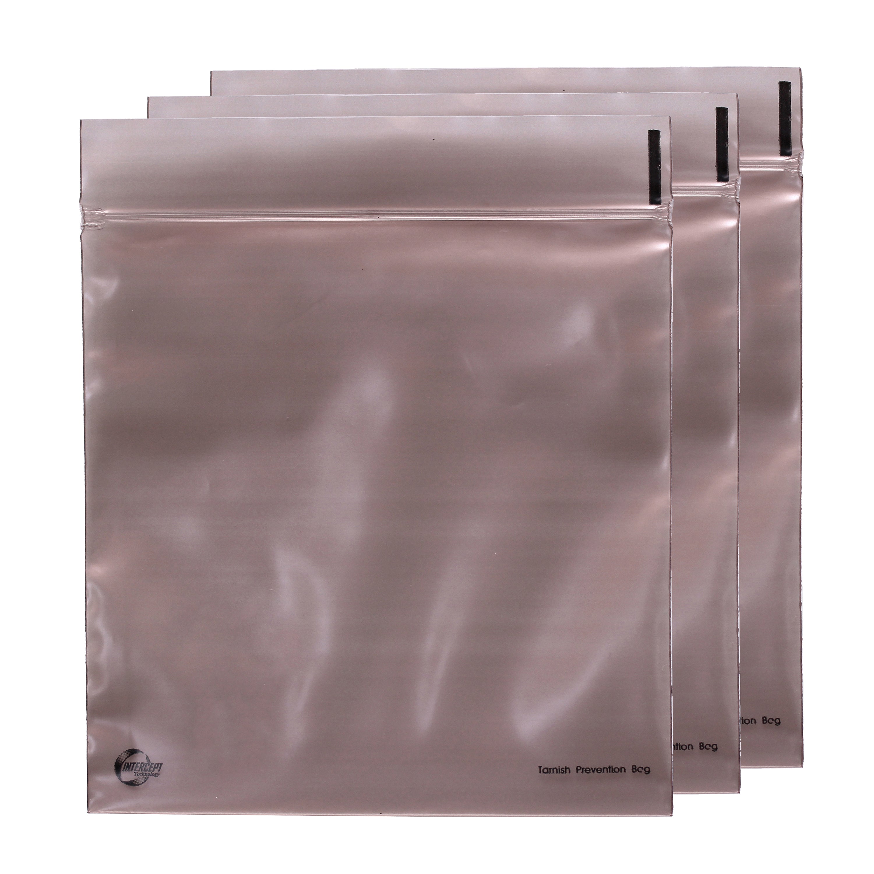 Anti Tarnish 6" x 6" Large Intercept' Zip-lock Bags (Pack of 3)