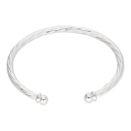 Sterling Silver Twisted Cuff Ladies Torque Bangle