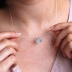 Sterling Silver January Carnation Birth Flower & 13mm Engravable Tag Necklace 14 - 22 Inches