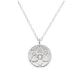 Sterling Silver March Daffodil Birth Flower & 13mm Engravable Tag Necklace 14 - 22 Inches