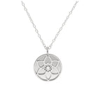 Sterling Silver March Daffodil Birth Flower & 13mm Engravable Tag Necklace 14 - 22 Inches