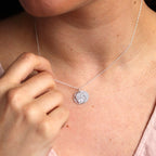 Sterling Silver March Daffodil Birth Flower & 13mm Engravable Tag Necklace 14 - 22 Inches