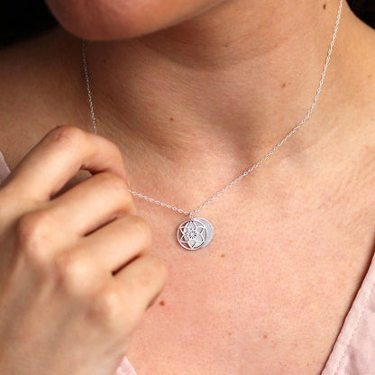 Sterling Silver March Daffodil Birth Flower & 13mm Engravable Tag Necklace 14 - 22 Inches