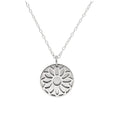 Sterling Silver April Daisy Birth Flower & 13mm Engravable Tag Necklace 14 - 14 Inches