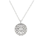 Sterling Silver April Daisy Birth Flower & 13mm Engravable Tag Necklace 14 - 14 Inches