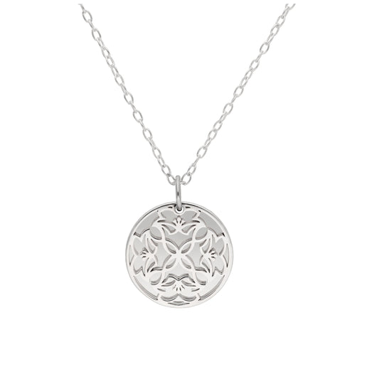 Sterling Silver May Lily of the Valley Birth Flower & 13mm Engravable Tag Necklace 14 - 22 Inches