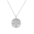 Sterling Silver July Larkspur Birth Flower & 13mm Engravable Tag Necklace 14 - 22 Inches