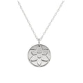 Sterling Silver August Gladiolus Birth Flower & 13mm Engravable Tag Necklace 14 - 20 Inches
