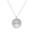 Sterling Silver September Aster Birth Flower & 13mm Engravable Tag Necklace 14 - 22 Inches