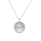 Sterling Silver September Aster Birth Flower & 13mm Engravable Tag Necklace 14 - 22 Inches