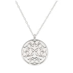 Sterling Silver Lily of the Valley Flower & 18mm Tag Necklace 14-22 Inches