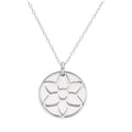 Sterling Silver Gladiolus Flower & 18mm Tag Necklace 16-22 Inches