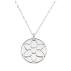 Sterling Silver Gladiolus Flower & 18mm Tag Necklace 16-22 Inches