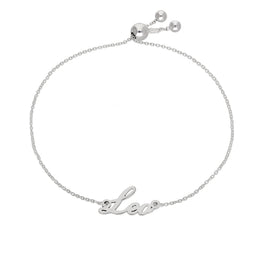 Sterling Silver Leo Name Adjustable Bracelet