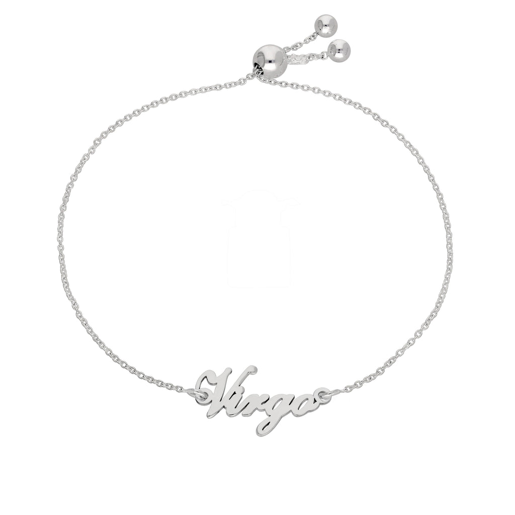 Sterling Silver Virgo Name Adjustable Bracelet