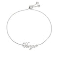 Sterling Silver Virgo Name Adjustable Bracelet