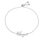Sterling Silver Virgo Name Adjustable Bracelet