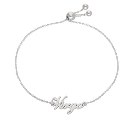 Sterling Silver Virgo Name Adjustable Bracelet