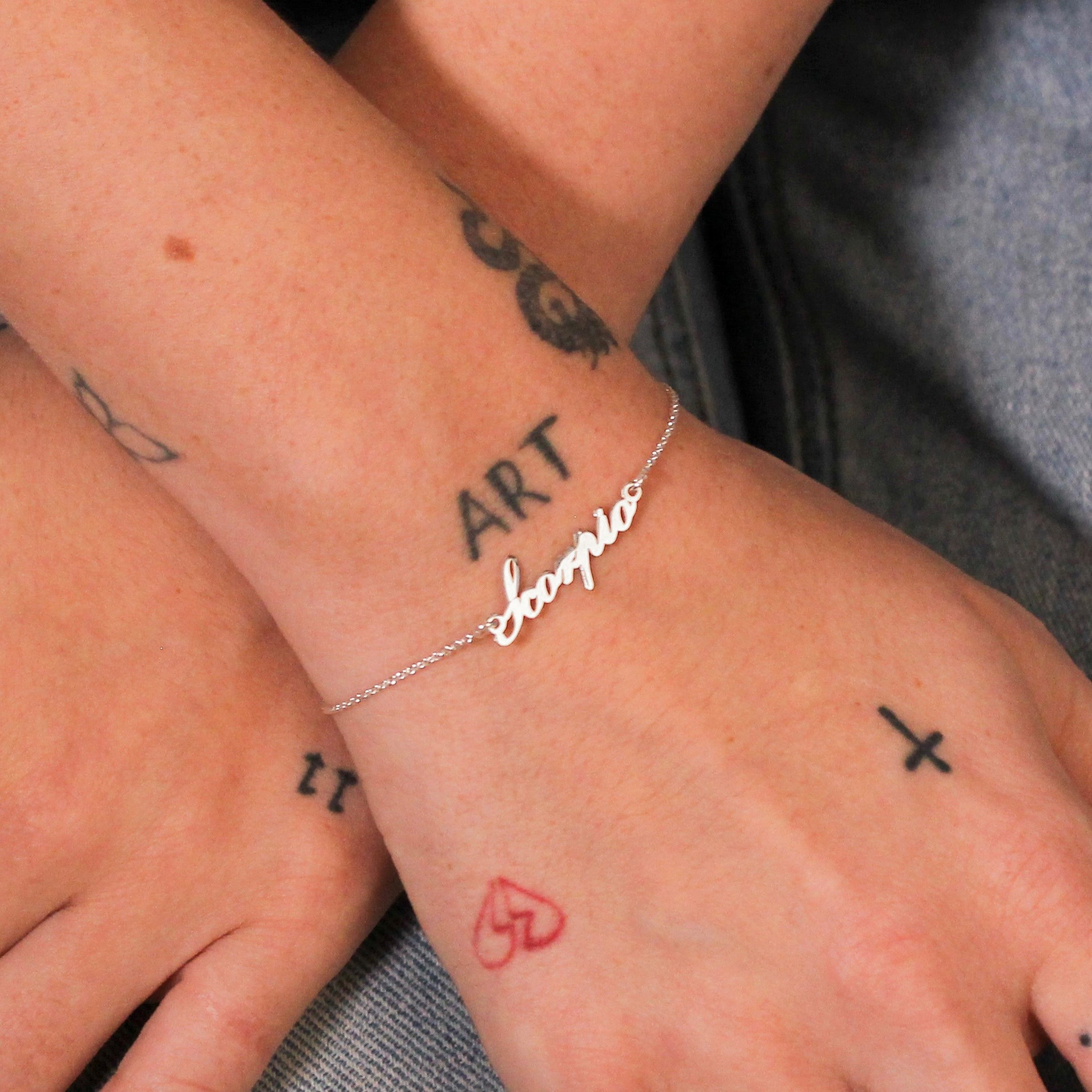 Sterling Silver Scorpio Name Adjustable Bracelet