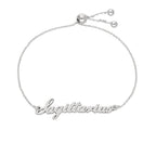Sterling Silver Sagittarius Name Adjustable Bracelet