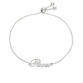 Sterling Silver Pisces Name Adjustable Bracelet