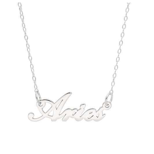 Sterling Silver Aries Star Sign 17 Inch Necklace