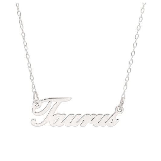 Sterling Silver Taurus Star Sign 17 Inch Necklace