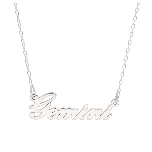 Sterling Silver Gemini Star Sign 17 Inch Necklace