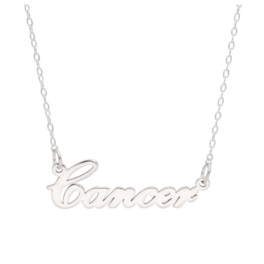 Sterling Silver Cancer Star Sign 17 Inch Necklace