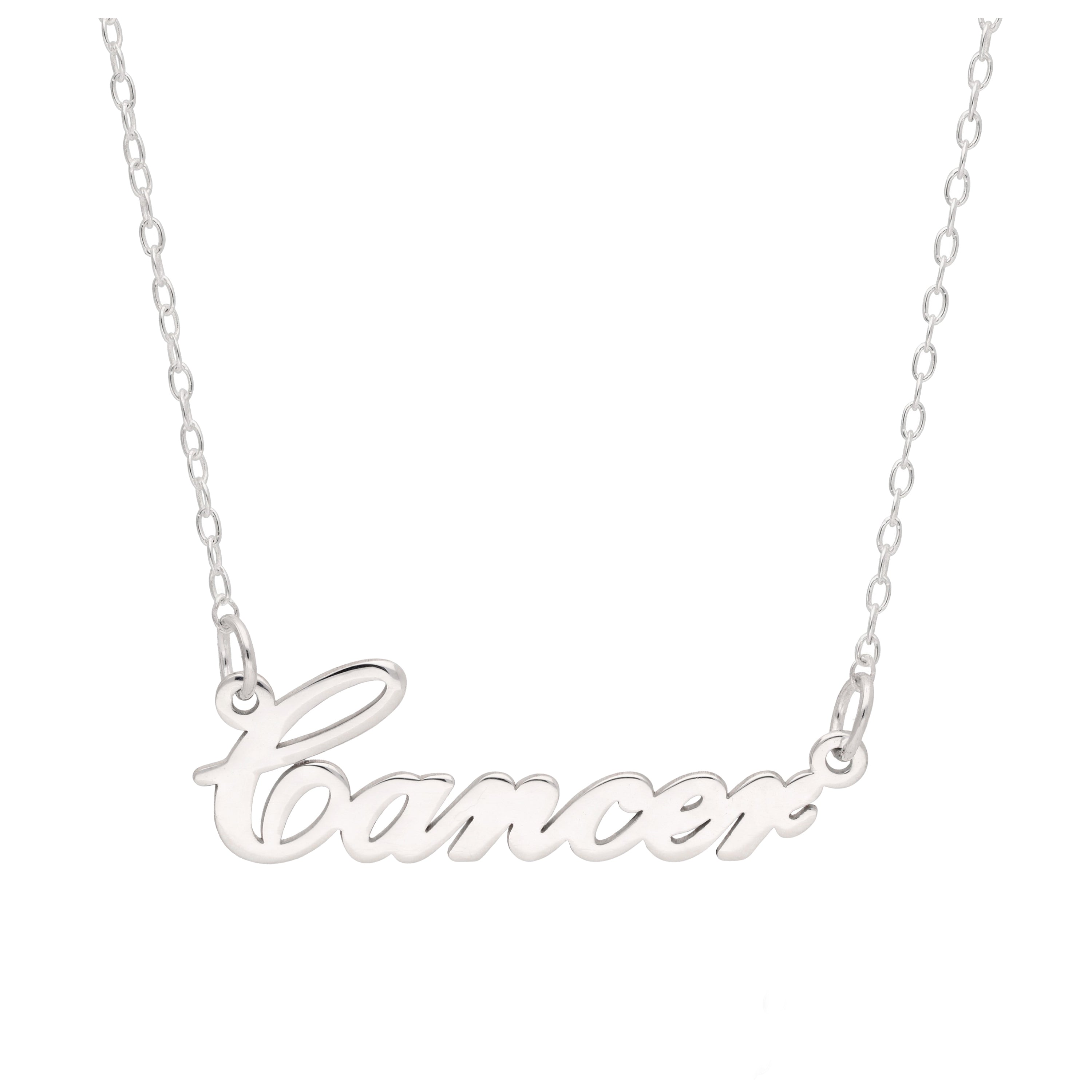 Sterling Silver Cancer Star Sign 17 Inch Necklace | jewellerybox
