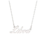 Sterling Silver Libra Star Sign 17 Inch Necklace
