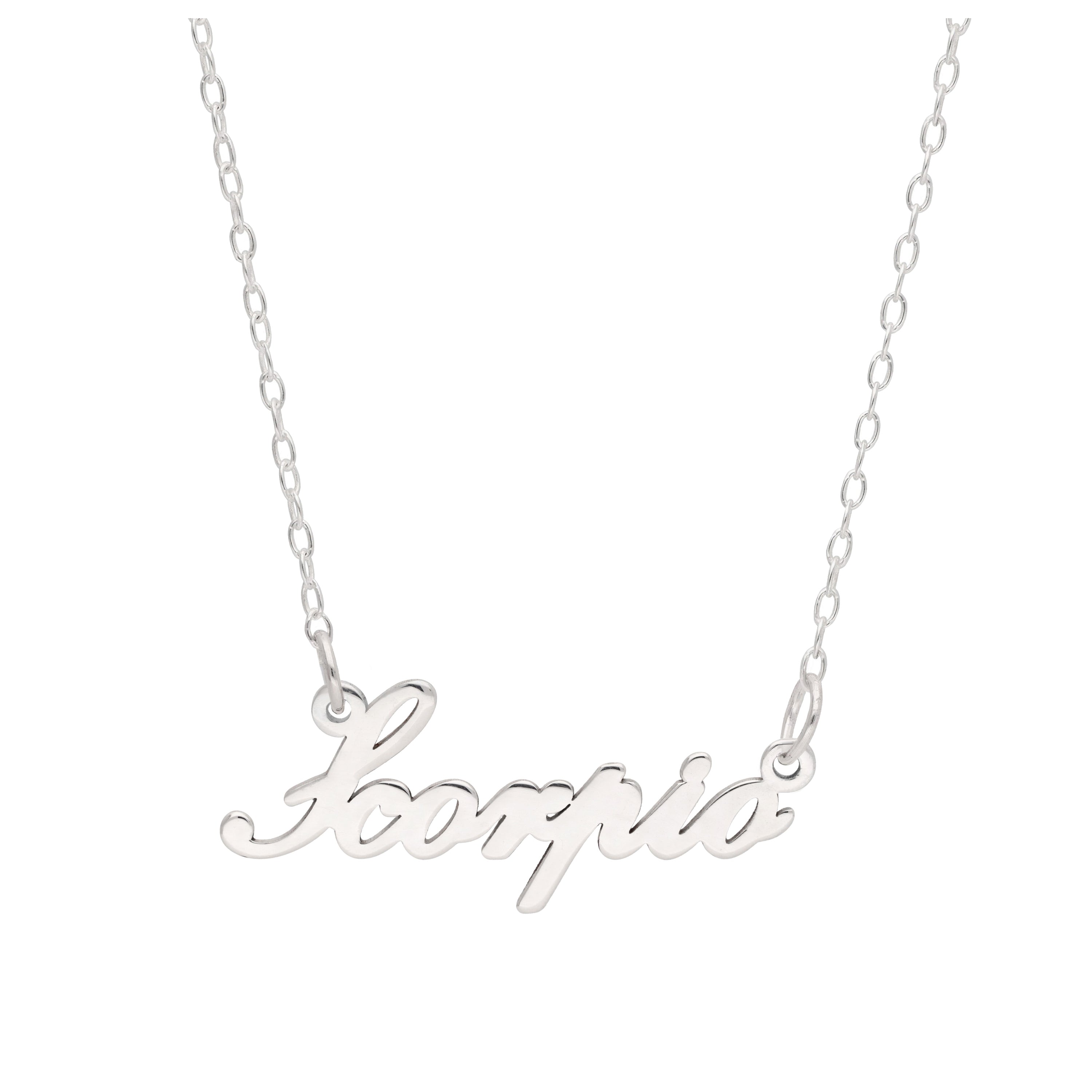 Sterling Silver Scorpio Star Sign 17 Inch Necklace