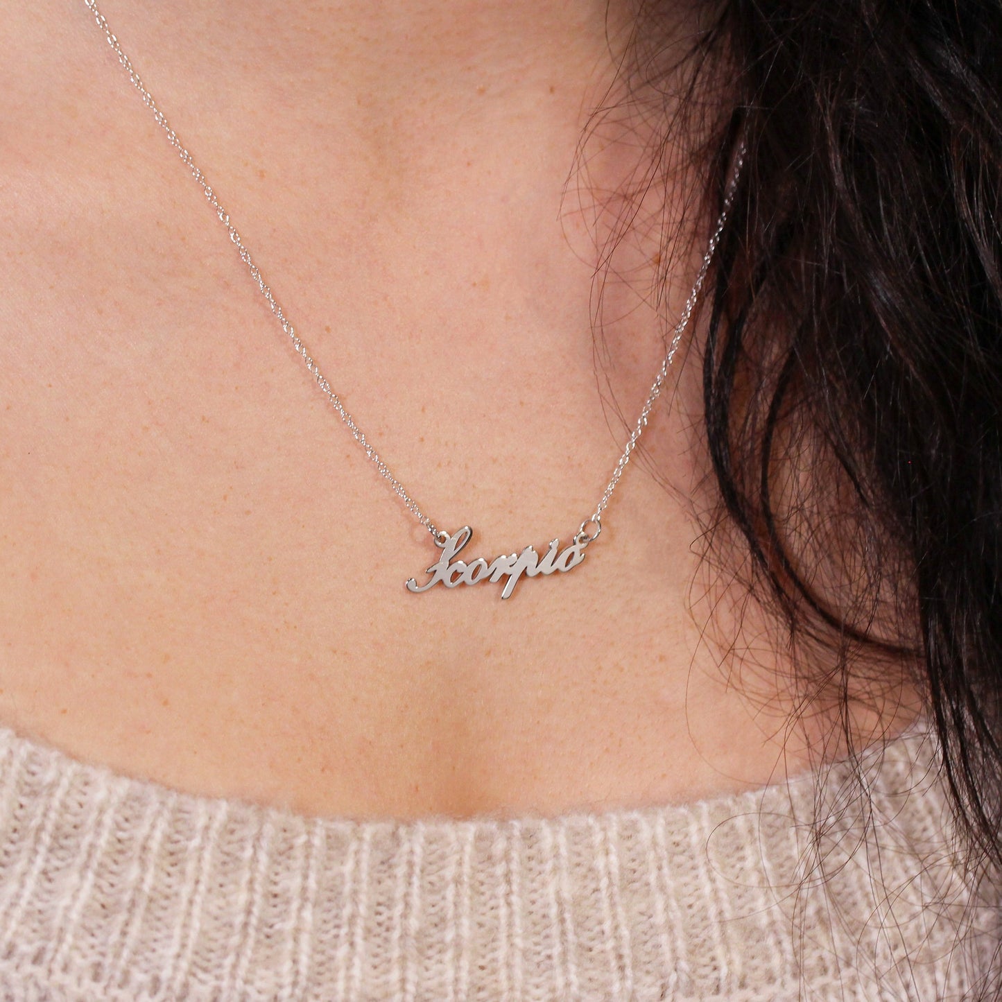 Sterling Silver Scorpio Star Sign 17 Inch Necklace