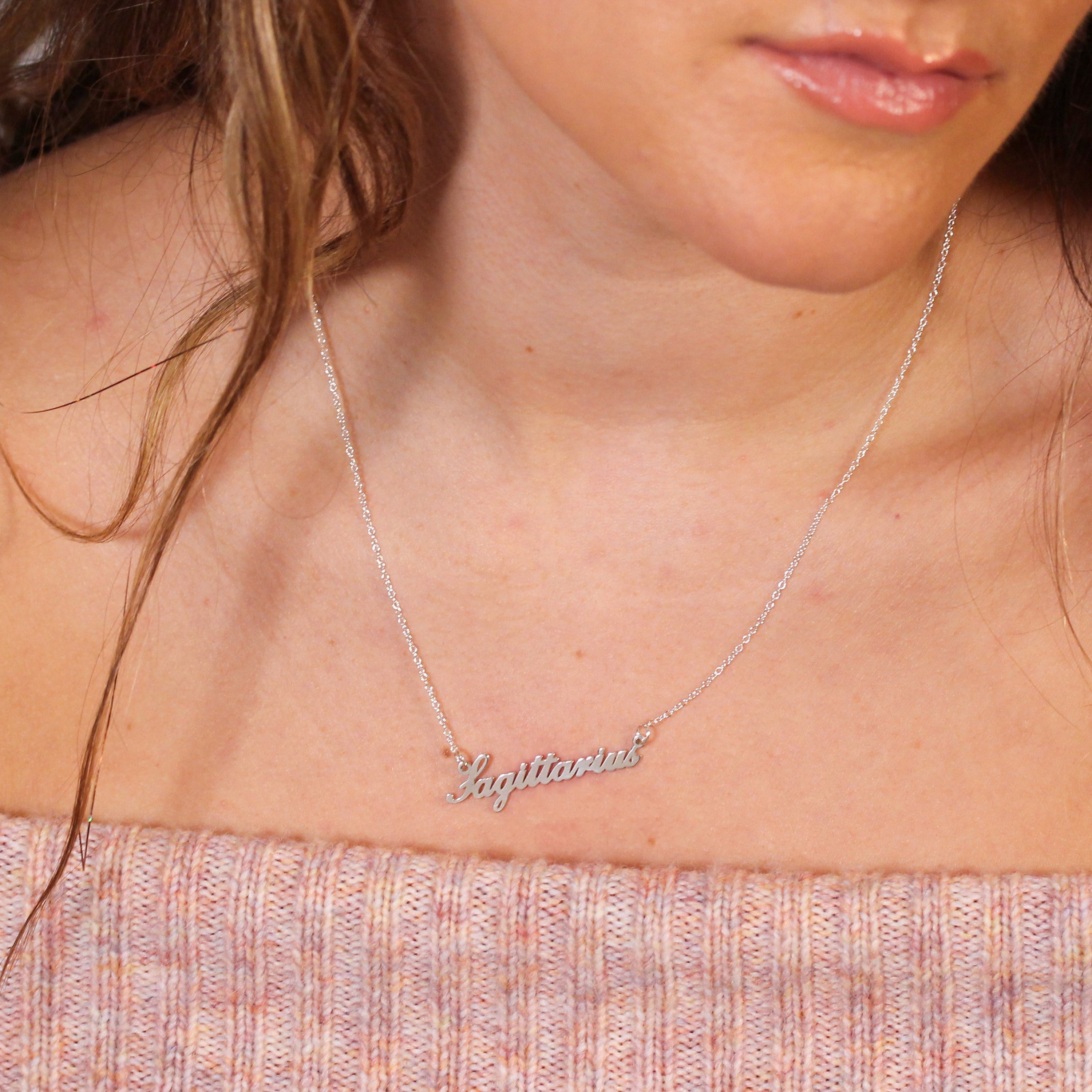 Sterling Silver Sagittarius Star Sign 17 Inch Necklace