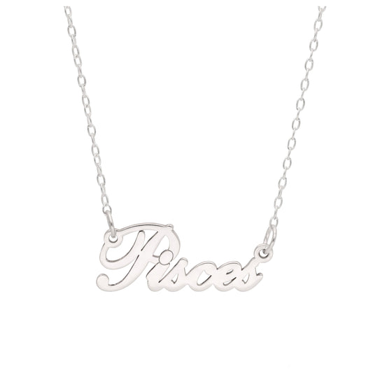 Sterling Silver Pisces Star Sign 17 Inch Necklace
