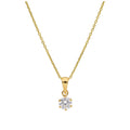 9ct Gold 5mm Round Claw Clear CZ Necklace 16 - 20 Inches