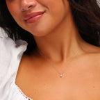 9ct Gold 5mm Round Claw Clear CZ Necklace 16 - 20 Inches