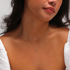 9ct Gold 5mm Round Claw Clear CZ Necklace 16 - 20 Inches