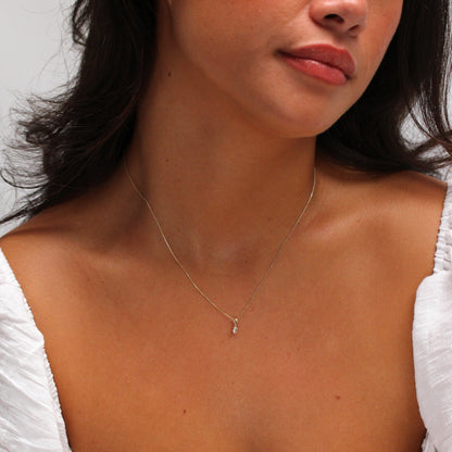 9ct Gold 5mm Round Claw Clear CZ Necklace 16 - 20 Inches