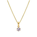 9ct Gold 5mm Round Claw Alexandrite CZ Necklace 16 - 20 Inches